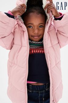 Gap Pink Water Resistant Cold Control Quilted Puffer Coat (K14813) | €33