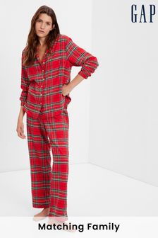 Stofă roşie - Pijama din flanel Crăciun Gap (K14875) | 320 LEI