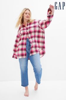 Gap Pink and White Long Sleeve Flannel Shirt (K14882) | €30