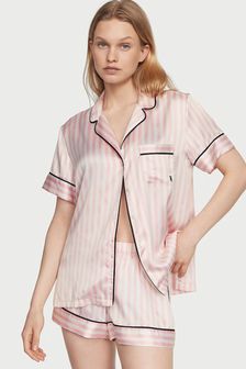 Victoria's Secret Pretty Blossom Iconic Stripe Pink Satin Short Pyjamas (K14996) | €75
