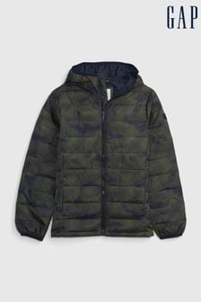 Gap Green Camo Resistant Recycled Lightweight Puffer Jacket (K15306) | €19.50