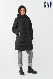 Gap Black Long Puffer Coat (K15762) | €55