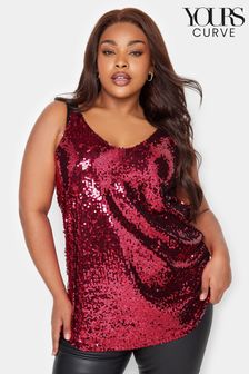 Yours Curve Pink London Sequin Cami (K16234) | €21.50