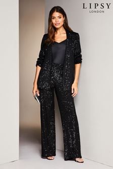 Lipsy Black Sequin Relaxed Longline Tailored Blazer (K16303) | INR 6,934