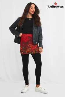 Joe Browns Red Paisley Floral Border Print Style Skirt With Leggings (K16492) | €46