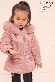 Lipsy Pink Mini Belted Padded Coat (K16708) | $106 - $110
