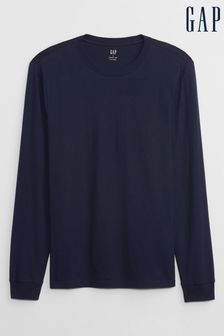 Gap Blue Everyday Soft Long Sleeve Crew Neck T-Shirt (K16724) | LEI 95