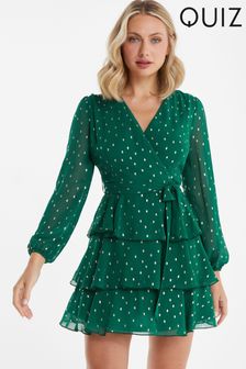 Quiz Green Tiered Skater Dress (K16815) | 32 €