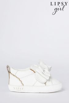Lipsy White Velcro Faux Leather Bow Trainer - Baby (K17259) | INR 1,764