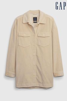 Gap Beige Organic Cotton Corduroy Shirt Jacket (K17386) | €23