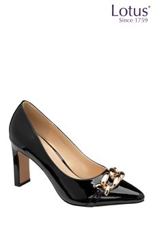 Lotus Footwear Black Patent Court Shoe (K17741) | €48