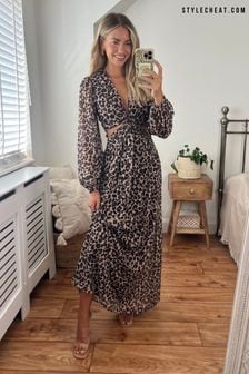 Style Cheat Neutral Tami Cut Out Maxi Dress (K17824) | $107