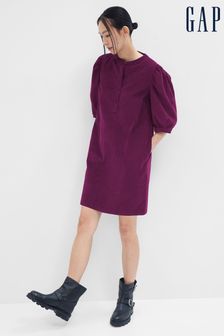 Gap Purple Corduroy Puff Mid Sleeve Mini Dress (K17878) | €45