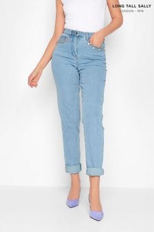 Long Tall Sally Blue UNA Mom Jewel Pocket Jean (K18069) | $74