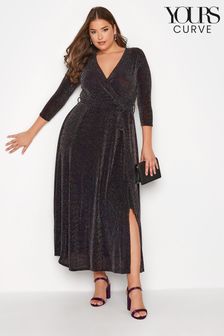 Yours Curve Black London Party Maxi Wrap Dress (K18099) | €21