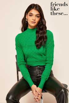 Friends Like These Green High Neck Long Sleeve Jumper (K18187) | €19