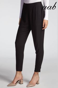Aab Black Crepe Button Trousers (K18213) | €38