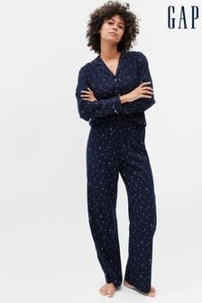 Gap Navy & White Flannel Print Pyjama Bottoms (K18635) | €17