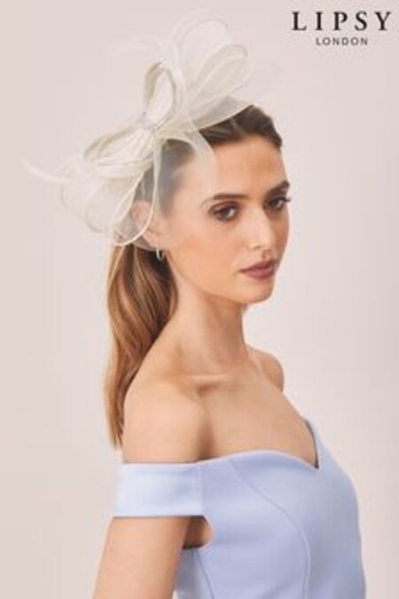 Lipsy Ivory Diamante Bow Fascinator Headband (K18688) | €30