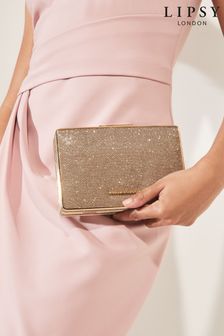 Lipsy Gold Glitter Box Cluch Bag (K19341) | €40