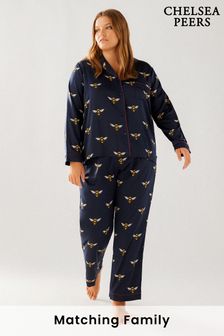 Ensemble de pyjamas longs boutonnés en satin Chelsea Peers (K19603) | €29