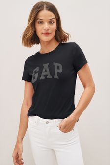 Gap Black Cotton Logo Short Sleeve Crew Neck T-Shirt (K19626) | kr182