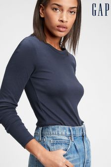 Azul marino - Camiseta de cuello redondo y manga larga Modern de Gap (K19629) | 35 €