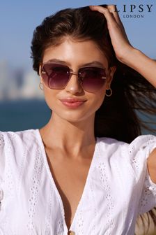 Lipsy Black Oversized Hexagon Rimless Sunglasses (K19923) | INR 2,205