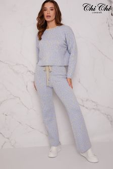 Chi Chi London Blue Leopard Print Loungewear Set (K20458) | €70