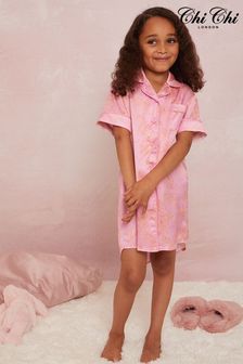 Chi Chi London Pink Animal Print Night Dress - Girls (K20464) | €35