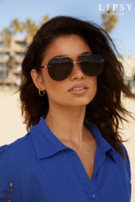 Lipsy Black Oversized Rimless Sunglasses (K20646) | €18