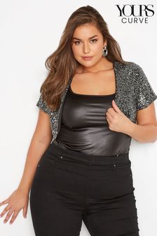 Yours Curve Silver London Sequin Bolero (K20888) | €5.50