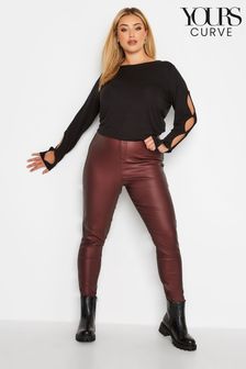 Yours Curve Red Coated AVA Trouser (K20905) | €16.50