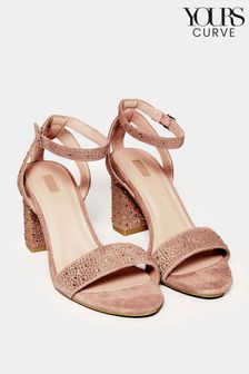 Yours Curve Pink Extra Wide Fit Wide Fit Diamante Sandal (K20936) | €25