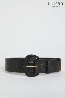 Lipsy Black Croc Buckle Waist Belt (K20953) | INR 1,680