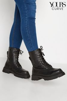 Yours Curve Black Wide FIt Extra-Wide Fit Mocc Toe Boot (K21060) | €27