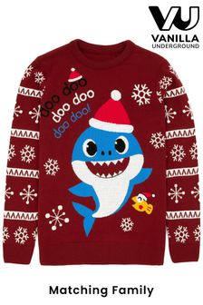 Vanilla Underground Red Baby Shark Family Christmas Jumper - Mens (K21255) | INR 5,445