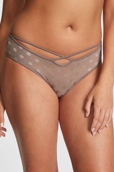 Victoria's Secret PINK Iced Coffee Brown Dot Mesh Cheeky Knickers (K21639) | €10.50