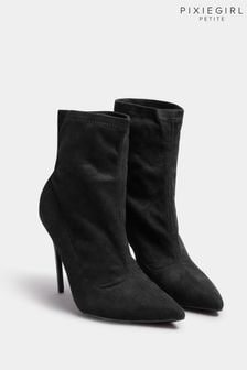 PixieGirl Petite Black Pointed Sock Boot (K22184) | €24