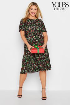 Рождество приталенное платье с ягодами Yours Curve London (K22324) | €37