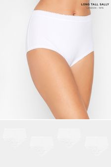 Long Tall Sally White 4 Pack Cotton Stretch Full Briefs (K22463) | €22