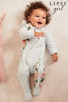Lipsy Blue Floral Baby Sleepsuit (K22644) | NT$620 - NT$710