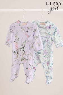 Lipsy Baby 2 Pack Floral Sleepsuit