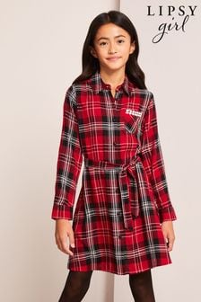 Lipsy Red Check Shirt Dress (K22793) | 82 zł - 107 zł