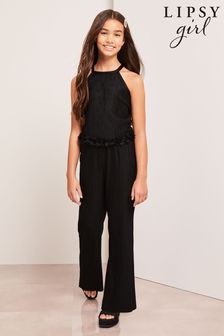 Lipsy Black Plisse Top And Trousers Party Set (K22840) | CA$96 - CA$112