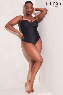 Lipsy Black Curve Ruched Spa Tummy Control Swimsuit (K23072) | 27 €