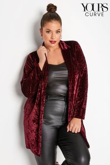 Yours Curve Red Limited Velour Blazer (K23255) | 36 €