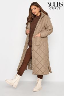 Yours Curve Brown Lightweight Maxi Coat With Side Spilt (K23262) | 51 €