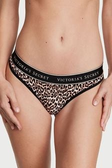 Victoria's Secret Basic Instincts Leopard Thong Logo Knickers (K23472) | €10.50
