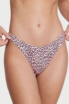 Victoria's Secret Purest Pink Leopard Print High Leg Scoop Thong Knickers (K23611) | €10